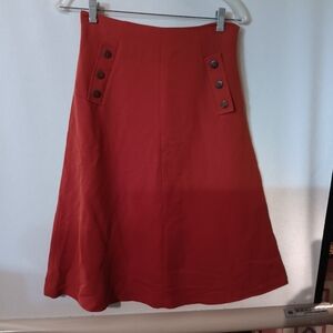 Forever 21 Red A-Line Midi Skirt Size S